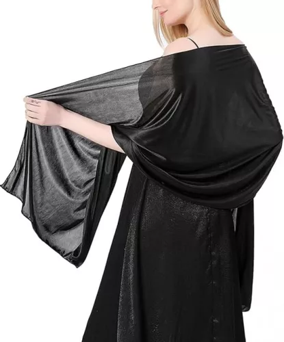 merkloos Shawl - Thin Wrap Scarf - 1 Piece - Stole - Neck Scarf - Fashion Scarf - Women's Scarf - Soft & Skin-Friendly - Long Satin Shawl Scarf - Shawls for Evening Dresses - Off-White - 200*70CM (8410900082563)