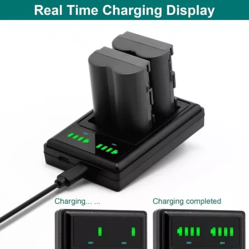 merkloos 2 x BP-511A Battery + Dual USB LCD Charger for Canon EOS 5D 10D 20D 20D 30D 40D 50D 300D D30 D60 Rebel PowerShot G1 G2 G3 G5 G6 Pro 1 Pro 90 Pro 90 Pro 90 Pro 90 Pro 90 (8785322970935)