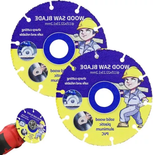 merkloos Angle grinder saw blade Ø 115 mm - 2 pieces circular saw blade 2223 mm bore - fine cut wood metal aluminum laminate wood nails plastic (6152320565524)