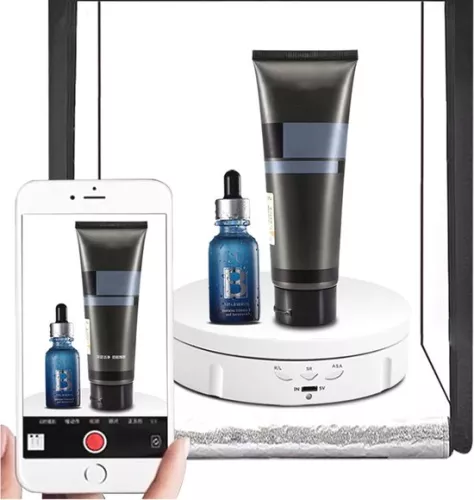 merkloos 360 Degree Electric Turntable for Product Display and Jewelry Display - Professional Photography Platform, Up to 100 kg, White/Black (6152532614690)