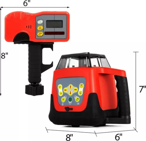 merkloos Cross Line Laser - Rotary Laser - Laser Tool - 635NM - 500M - Red Laser - 0.2mm Accuracy - Laser (6151043326399)