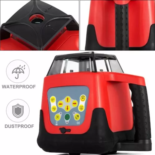 merkloos Cross Line Laser - Rotary Laser - Laser Tool - 635NM - 500M - Red Laser - 0.2mm Accuracy - Laser (6151043326399)