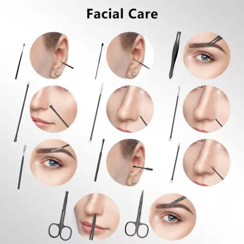 merkloos 26-piece nail set, manicure set for women and men - pedicure set, nail case, nail scissors set, nail care set for men with nail clippers, nail scissors, nail file, black. (6152114186195)