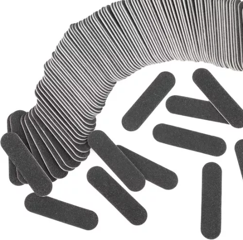 merkloos 100 Mini Double Sided Nail Files Set - 180/240 Grit - For Women Girls Professional Bulk Nail Buffer Acrylic Manicure Tool (Black) (6154102119116)