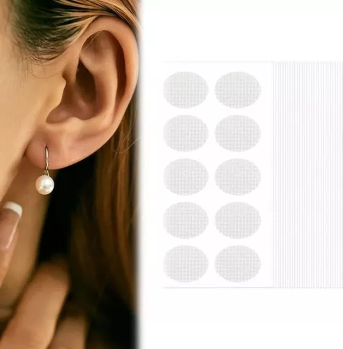 merkloos 300 Pcs Ear Lobe Support Patches - Relieve Pressure Caused by Stretching the Ear - Flat Ear Patches for Men and Women - Durable Earring Support (6151902322319)