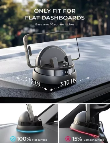 merkloos 360° Rotating Dashboard Car Phone Holder - Multifunctional Phone Holder Car for iPhone 15 Pro Max/14/13/12 and Galaxy S23/22 (8785300730759)
