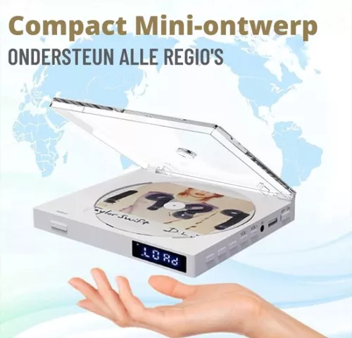 merkloos DVD Player with HDMI - External DVD Player - Blu-ray Players – Portable - White (6152508449431)