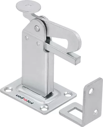 merkloos Door stopper floor mounting - silver - door stopper retainer - closing angle door buffer - steel - robust - solid - 97 mm - high quality door stopper outside (6150845821880)