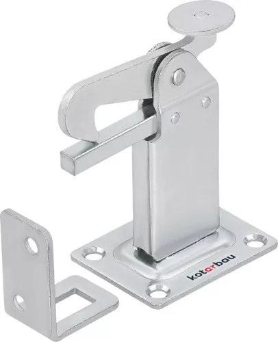 merkloos Door stopper floor mounting - silver - door stopper retainer - closing angle door buffer - steel - robust - solid - 97 mm - high quality door stopper outside (6150845821880)