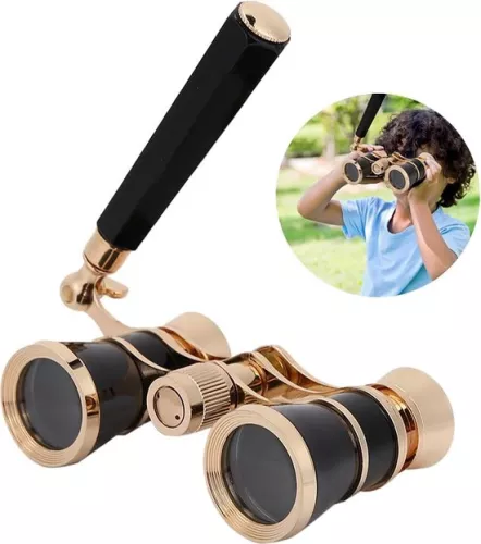 merkloos Allecto Plus - Portable Opera Theater Binoculars 3x25 for Women, Girls, and Children - Black (9318528478609)