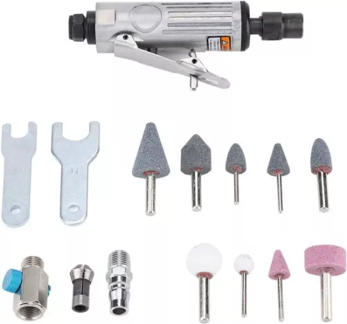 merkloos Angle Grinder Set - 16-Piece Pneumatic Sanding Tool for Polishing 1/4
