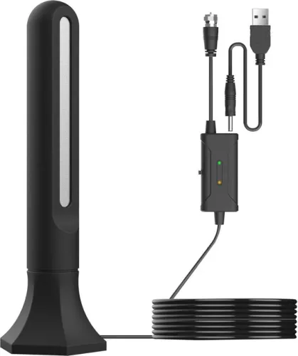 merkloos TNT HD TV Antenna - Powerful Digital HDTV Antenna with Signal Booster - 250 Mile Range - 360° Rotation - Portable - 4K 1080P VHF - Free Reception . (8785309312888)