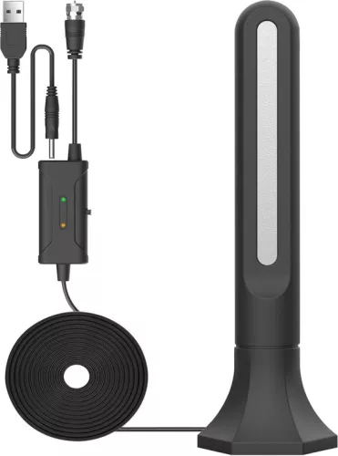 merkloos TNT HD TV Antenna - Powerful Digital HDTV Antenna with Signal Booster - 250 Mile Range - 360° Rotation - Portable - 4K 1080P VHF - Free Reception . (8785309312888)