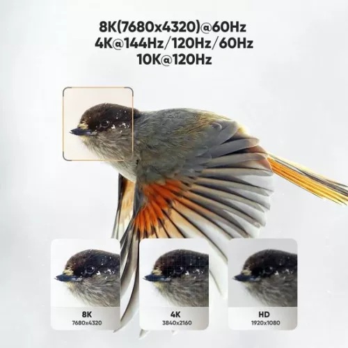 merkloos 10K 8K HDMI 2.1 cable - 3M length - 48Gbps - Ultra High Speed - Officially certified - 8K @60Hz - 4K @120Hz - 144Hz - HDCP 2.2 & 2.3 - 4:4 - eARC - HDR10 - HDMI cable - nylon braided - with test report. (8785309353805)