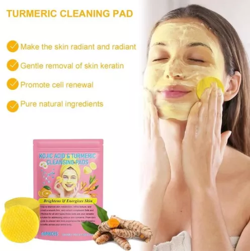 merkloos 40 pieces Turmeric Kojic Acid Cleansing Pads with Turmeric - Compressed Turmeric Kojic Acid Pads - Dark spot remover - Korean Skincare (6151903472433)