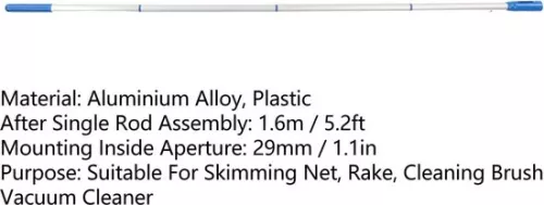 merkloos 16 Meter Aluminum Telescopic Pool Pole - No Deformation - For Skimmer Nets and Vacuum Heads . (8785311290808)