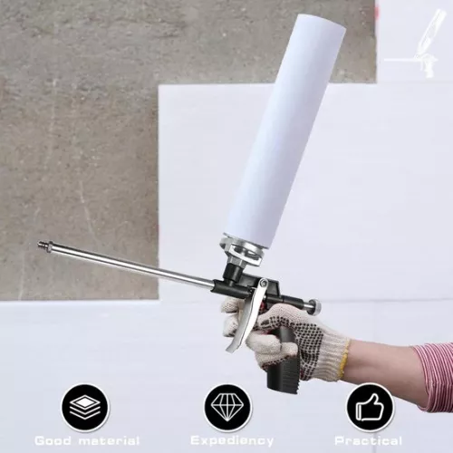 merkloos 3-piece PU foam gun set for professional use - mounting foam construction foam gun - black. (6152316547565)