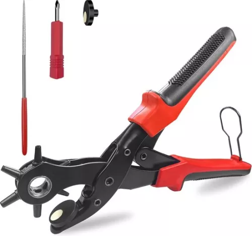 merkloos 45mm hole punch with 6-way hole punch - round sharp revolver hole punch - lever transmission - belt card watch straps (8785304996021)