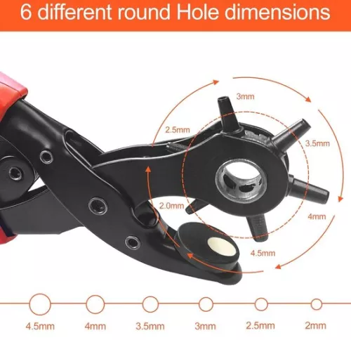 merkloos 45mm hole punch with 6-way hole punch - round sharp revolver hole punch - lever transmission - belt card watch straps (8785304996021)