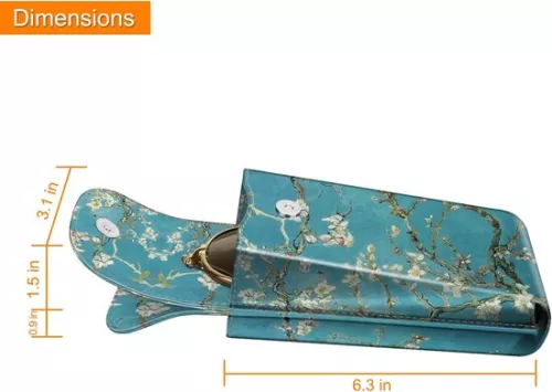 merkloos Double glasses case with carabiner - portable - vegan leather - 1 piece (9503397973489)