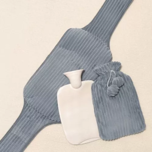 merkloos Pouch hot water bottle - 1 liter - Hot water bottle - Hot water bottle pouch - 3 in 1 - Up to 6 hours of warmth - Wonderfully soft - Menstrual heat band - Pain relief for neck, back, shoulders and legs (9193396601461)
