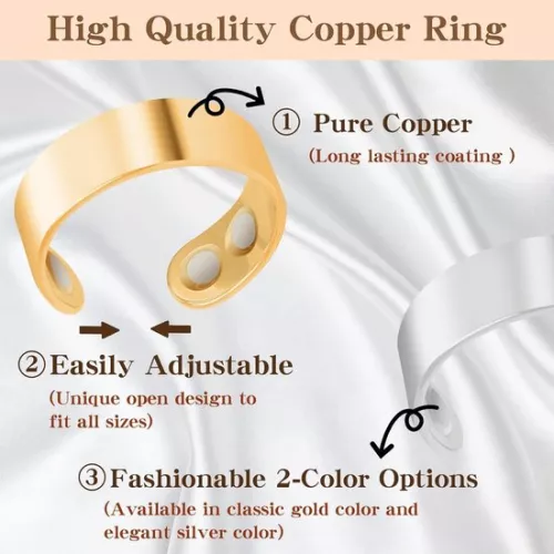 unbranded Allecto Plus - Magnetic Rings for Women - Menopause Rings - Anxiety Reduction and Weight Loss - Gift Box - Better Sleep - Set of 2 (Gold/Silver) (8785327329929)