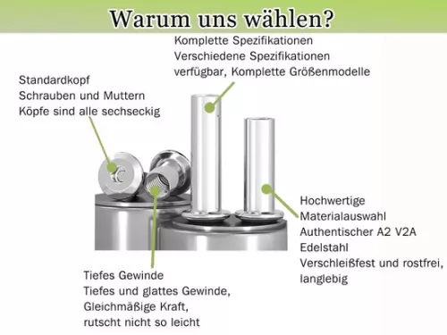 Connection screws M5 x 20 mm - Stainless steel - 20 pieces