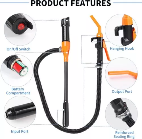 unbranded Allecto Plus - Battery-powered electric fuel pump for fluid transfer - 24 liters/min - portable - oil pump for gasoline - electric siphon pump (8785330298076)