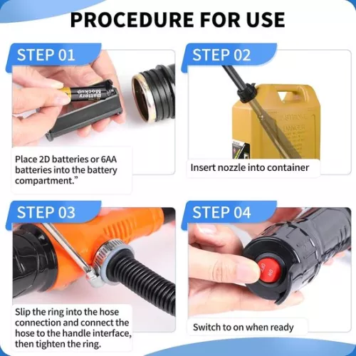 unbranded Allecto Plus - Battery-powered electric fuel pump for fluid transfer - 24 liters/min - portable - oil pump for gasoline - electric siphon pump (8785330298076)