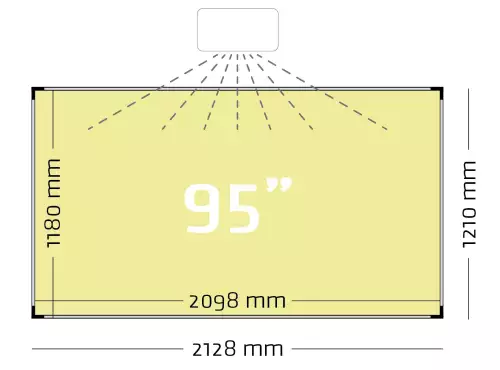 WhiteboardMatch Projection board enamel steel matt white (16:9), Extraflat profile, single surface for pen projector (including Epson 1480Fi and 725Wi), wall mounting (50343)