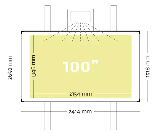 WhiteboardMatch Projection board enamel steel matt white (16:9), Extraflat profile, single-surface for touch projector (including Epson 1485Fi and 735Fi), height adjustable, on columns (50345)