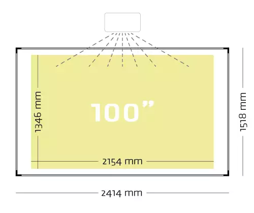 WhiteboardMatch Projection board enamel steel matt white (16:9), Extraflat profile, single surface for touch projector (including Epson 1485Fi and 735Fi), wall mounting (50348)