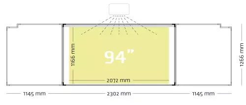 WhiteboardMatch Projection board enamel steel matt white (16:9), Extraflat profile, 5-surface for touch projector (including Epson 1485Fi and 735Fi), wall mounting (50350)