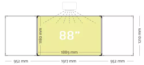 WhiteboardMatch Projection board enamel steel matt white (16:10), Extraflat profile, 5-level for pen projector (including Epson 685Wi and 725Wi), wall mounting (50356)