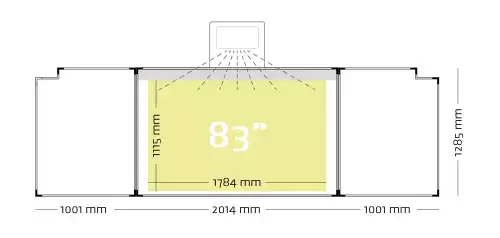 WhiteboardMatch Projection board enamel steel matt white (16:10), Extraflat profile, 5-surface for touch projector (including Epson 695Wi and 735Fi), wall mounting (50363)