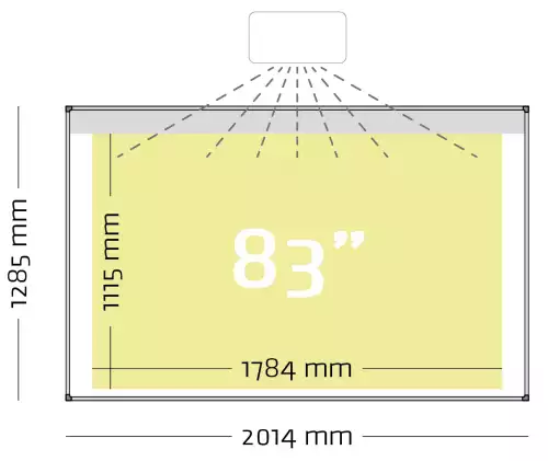 WhiteboardMatch Projection board enamel steel matt white (16:10), single surface, Softline 8mm profile for touch projectors (including Epson 695Wi), wall mounting (50373)