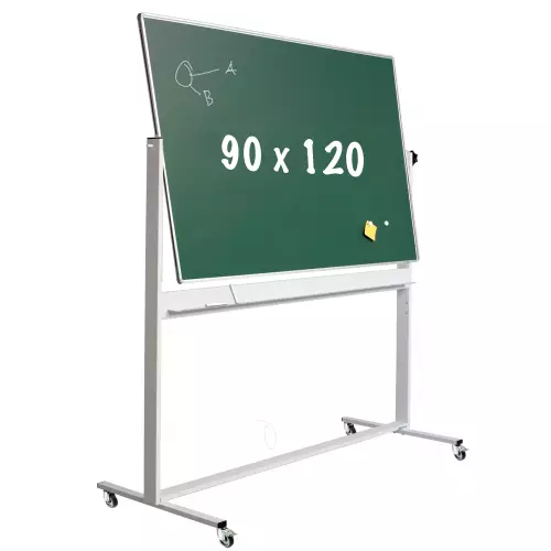 WhiteboardMatch Chalkboard Deluxe - Magnetic - Double sided - Tilting board - Schoolboard - Easy assembly - Enamel steel - Green - 90x120cm (50376)