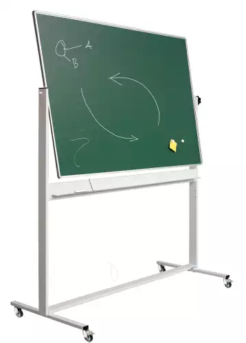 WhiteboardMatch Chalkboard Deluxe - Magnetic - Double sided - Tilting board - Schoolboard - Easy assembly - Enamel steel - Green - 90x120cm (50376)