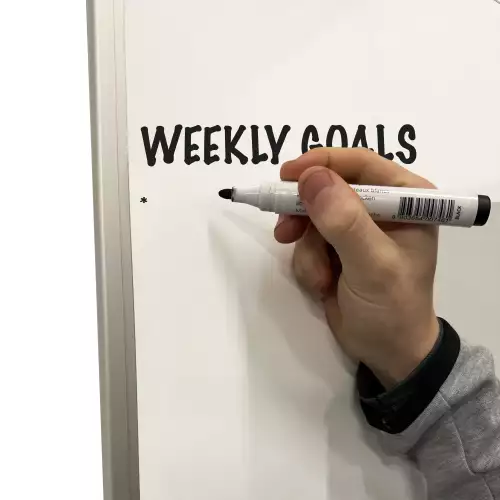 WhiteboardMatch Whiteboard Deluxe - Enamel steel - Sliding mechanism - Weekly planner - Monthly planner - Yearly planner - Magnetic - White - 100x250cm (50405)