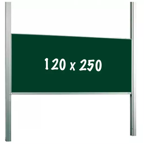 WhiteboardMatch Chalkboard PRO - Height adjustable - Single-surface board - Schoolboard - Easy assembly - Enamel steel - Green - 120x250cm (50406)