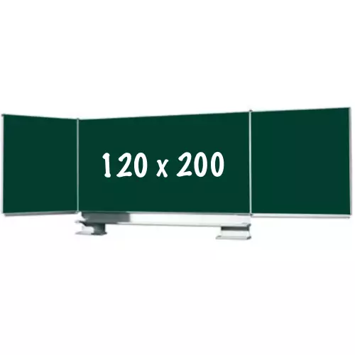 WhiteboardMatch Chalkboard PRO - Sliding mechanism - Five-sided board - Schoolboard - Easy assembly - Enamel steel - Green - 120x200cm (50422)