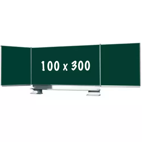 WhiteboardMatch Chalkboard PRO - Five-sided board - Schoolboard - Easy assembly - Enamel steel - Green - 100x300cm (50424)