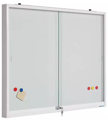 WhiteboardMatch Indoor showcase white, plexiglass. doors, whiteboard - 67x97cm (50465)