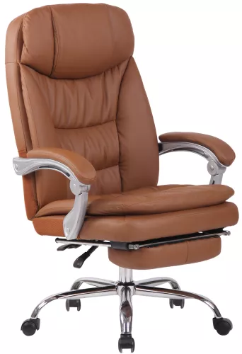 In And OutdoorMatch In And OutdoorMatch Office Chair Rona - Faux Leather - Brown - High Quality Upholstery - Comfortably Padded - Metal Frame - Luxury Look (57907)