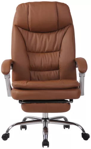 In And OutdoorMatch In And OutdoorMatch Office Chair Rona - Faux Leather - Brown - High Quality Upholstery - Comfortably Padded - Metal Frame - Luxury Look (57907)