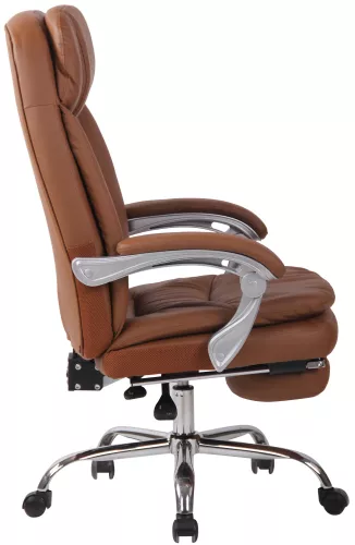 In And OutdoorMatch In And OutdoorMatch Office Chair Rona - Faux Leather - Brown - High Quality Upholstery - Comfortably Padded - Metal Frame - Luxury Look (57907)