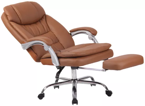In And OutdoorMatch In And OutdoorMatch Office Chair Rona - Faux Leather - Brown - High Quality Upholstery - Comfortably Padded - Metal Frame - Luxury Look (57907)