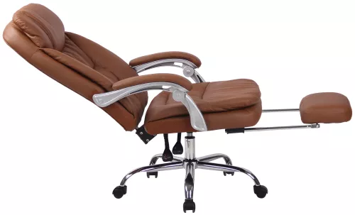 In And OutdoorMatch In And OutdoorMatch Office Chair Rona - Faux Leather - Brown - High Quality Upholstery - Comfortably Padded - Metal Frame - Luxury Look (57907)