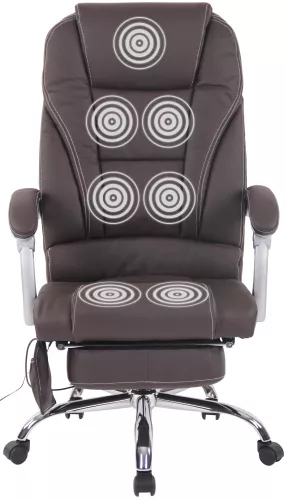 In And OutdoorMatch In And OutdoorMatch Office Chair Carlos - Real Leather - With Massage Function - Luxury Office Chair - Brown - Elegant Look (58011)