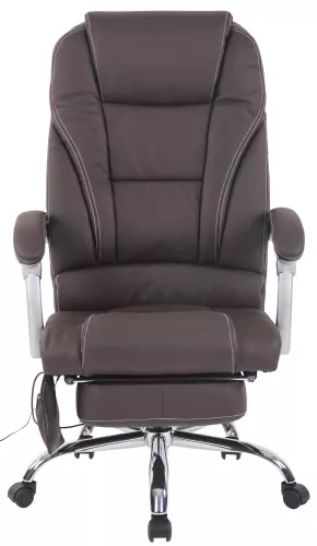 In And OutdoorMatch In And OutdoorMatch Office Chair Carlos - Real Leather - With Massage Function - Luxury Office Chair - Brown - Elegant Look (58011)